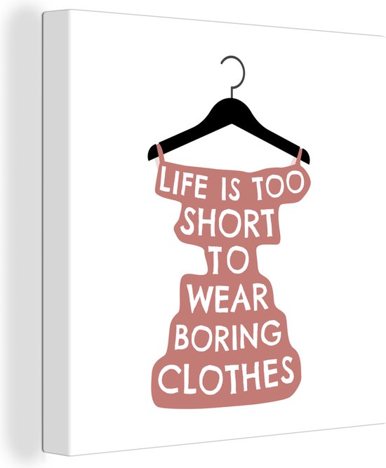 Citations de peinture sur toile - Robe - Cintre - 20x20 cm - Décoration murale