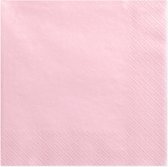 40x Papieren tafel servetten roze 33 x 33 cm - Roze wegwerp servetten diner/lunch