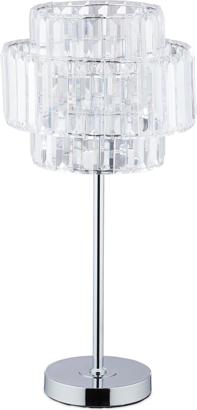 Relaxdays tafellamp kristal - nachtkastlamp - lamp woonkamer - vensterbank