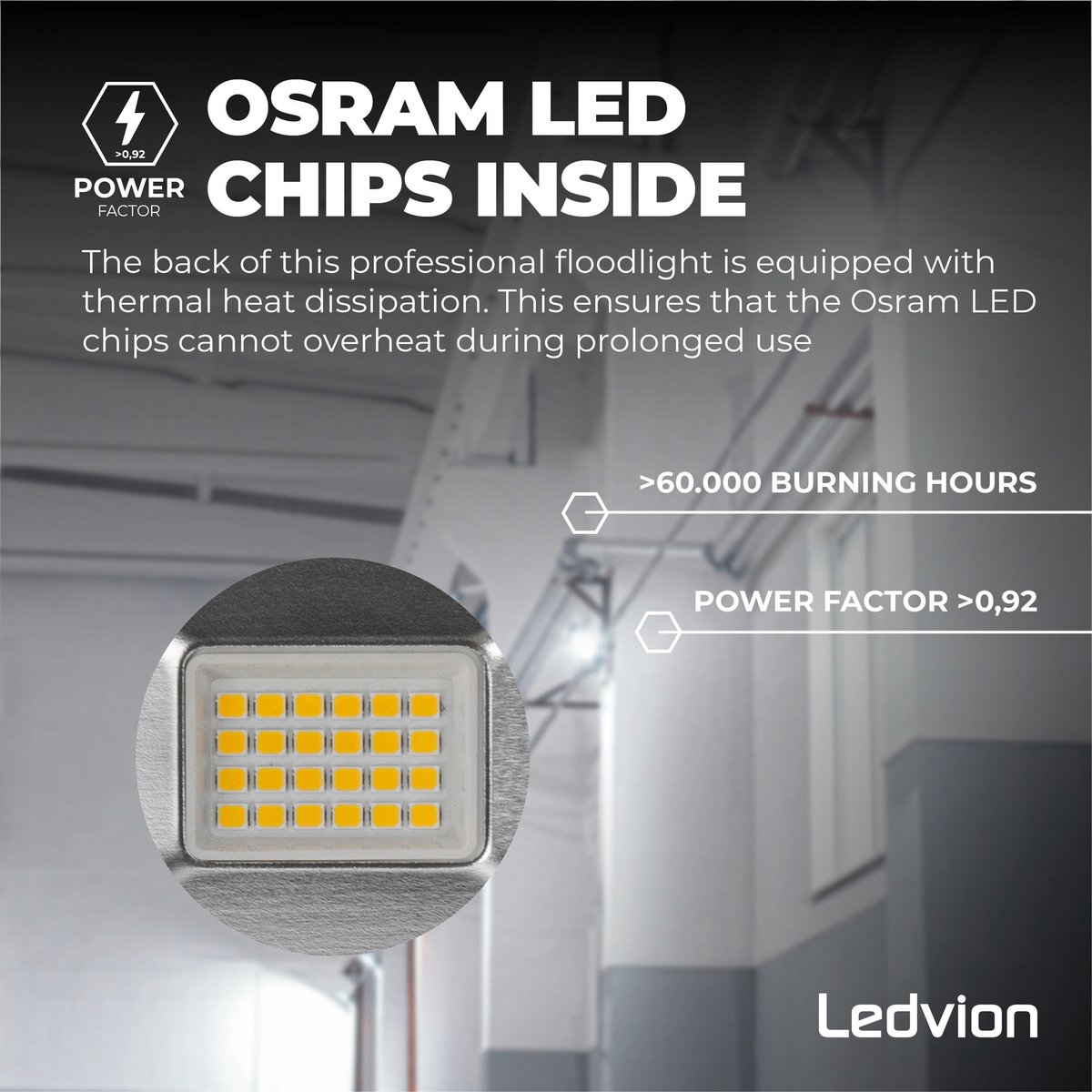 Ledvion Osram LED Breedstraler met Sensor 10W – 6500K - Quick Connector - 5  Jaar garantie | bol.com