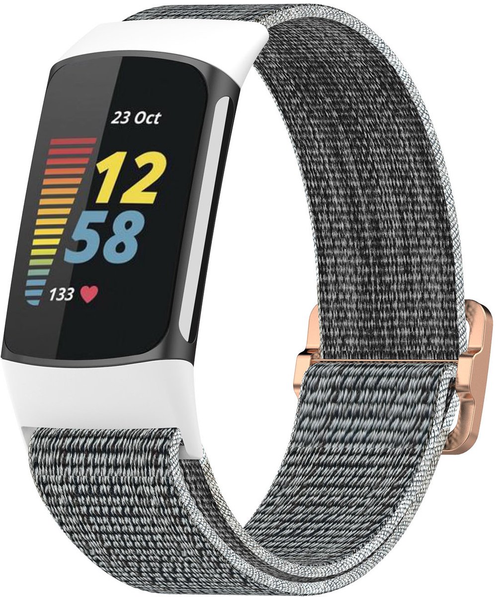 123watches nylon band - zeeschelp - - Geschikt voor Fitbit Charge 5 & 6