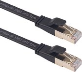 By Qubix internetkabel - 10m CAT8 Ultra dunne Flat - Zwart - Ethernet kabel - Netwerkkabel - RJ45 - UTP kabel