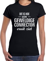 Dit is hoe een geweldige conrector eruit ziet cadeau t-shirt zwart - dames - beroepen / cadeau shirt XS