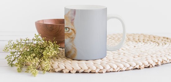 Mug - Chat - Langue - Wit - 350 ML - Tasse - Cadeau Sinterklaas - Cadeaux de Noël - Cadeaux de chaussures - Cadeaux à distribuer