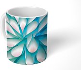 Mok - Abstract gekruld papier met blauwgroen gekleurd licht - 350 ML - Beker