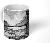 Mok - Een vintage tekening van de Brooklyn Bridge - 350 ML - Beker