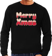 Merry xmas foute Kerst trui - zwart - heren - Kerst sweater / Kerst outfit S