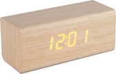 Houten Wekker Klok met Rode LED Display met USB Kabel 16 x 6 x 6cm