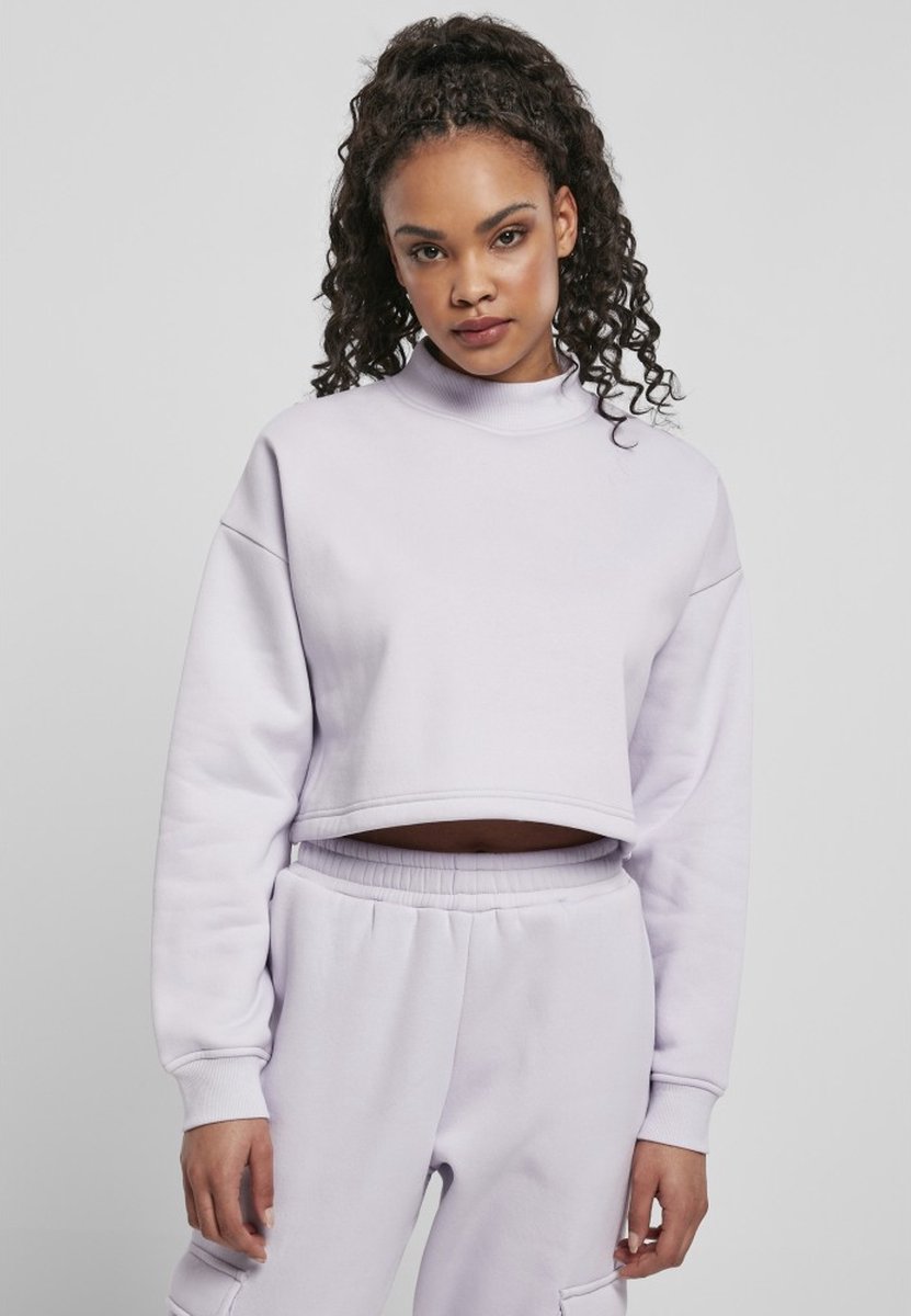 Urban Classics Oversized High Neck Crew Crop Sweater/Trui 2XL Paars