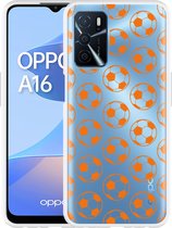 Oppo A16 / A16s Hoesje Orange Soccer Balls - Designed by Cazy