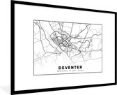 Fotolijst incl. Poster - Stadskaart - Deventer - Nederland - 90x60 cm - Posterlijst - Plattegrond