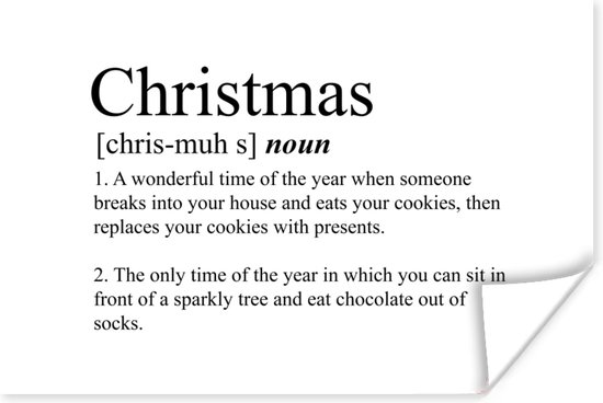 Affiche Noël - Citation - Zwart - Wit - 60x40 cm - Décoration de Noël - Décoration de Décorations de Noël - Décoration de Noël Salon