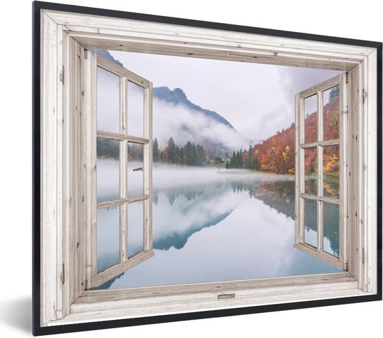 Affiche avec cadre Transparent - Automne - Brouillard - 40x30 cm