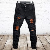 Zwarte jongens jeans met scheuren 96867 -s&C-158/164-spijkerbroek jongens