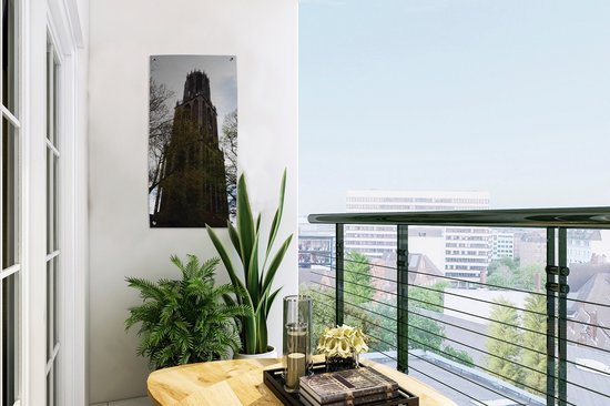 Affiche de jardin Arbre - Tour Dom - Utrecht - 30x60 cm - Toile jardin - Affiche extérieure