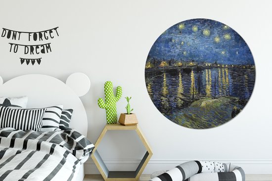 Cercle mural - Cercle mural - Nuit étoilée sur le Paris d'Orsay - Vincent Van Gogh - Aluminium - ⌀ 140 cm - Intérieur et Extérieur