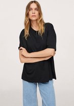 Mango T-shirt Katoenen Oversized T Shirt 17074047 99 Dames Maat - M