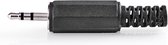 Nedis 2,5 mm Audioconnector - Recht - Male - Vernikkeld - Solderen - Diameter kabelinvoer: 7.0 mm - Polyvinylchloride (PVC) - Zwart - Polybag - 25 Stuks