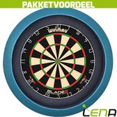 Winmau Blade 6 + Lena Dartbordverlichting Basic (Aqua)