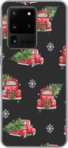 Geschikt voor Samsung Galaxy S20 Ultra hoesje - Kerst - Kerstboom - Auto - Design - Siliconen Telefoonhoesje