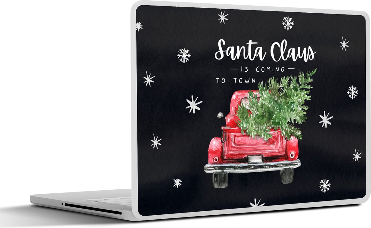 Laptop sticker - 10.1 inch - Kerst - Quotes - Santa Claus is coming to town - Kerstman - Spreuken - 25x18cm - Laptopstickers - Laptop skin - Cover