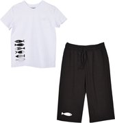 Gami 2-delige jongens set sweatshort zwart 134 Zwart