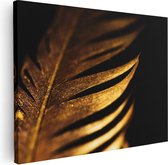 Artaza Canvas Schilderij Gouden Veer  - 40x30 - Klein - Foto Op Canvas - Canvas Print