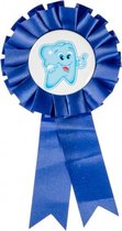 badge tandarts junior 15 x 8 cm textiel blauw