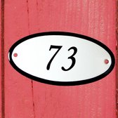 Emaille huisnummer ovaal nr. 74 10x5cm
