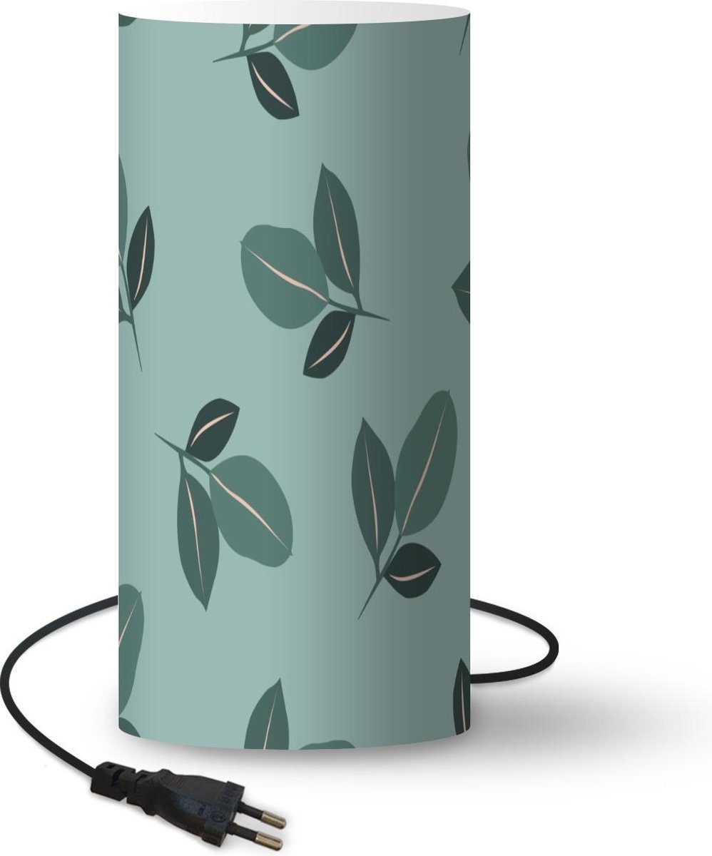 Lamp - Nachtlampje - Tafellamp slaapkamer - Zomer - Bladeren - Patroon - 33 cm hoog - Ø15.9 cm - Inclusief LED lamp