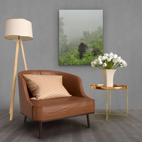 Artaza - Peinture sur toile - Gorilla dans la forêt pendant le brouillard - 40x50 - Photo sur toile - Impression sur toile