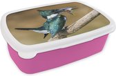 Lunch box Rose - Lunch box - Boîte à pain - Vogel - Poisson - Branche - 18x12x6 cm - Enfants - Fille