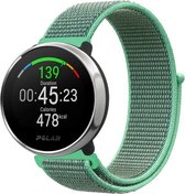 Nylon Smartwatch bandje - Geschikt voor  Polar Ignite nylon band - mint - Strap-it Horlogeband / Polsband / Armband