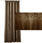 JEMIDI Kant-en-klaar ondoorzichtig gordijn - Gordijn met plooiband 140 x 245 cm - Voor op gordijnen rail - Bruin