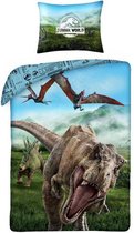 Jurassic World T-Rex - Unique - Housse de couette - 140 x 200 cm - Multi