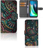 GSM Hoesje Motorola Moto G9 Play | E7 Plus Flip Case Aztec
