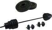 Tunturi - Fitness Set - Vinyl Barbell/Dumbbell Set 50Kg  - Halterschijven 2 x 1,25 kg