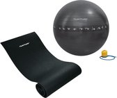 Tunturi - Fitness Set - Fitnessmat 160 x 60 x 0,7 cm - Gymball Zwart met Anti Burst 65 cm
