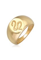 Elli PREMIUM Dames Ring Dames zegelring Slang Power Symbool Chunky in 925 Sterling Zilver Verguld