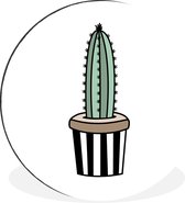 WallCircle - Cercle mural - Cercle mural - Cactus - Design - Pot de fleurs. - Aluminium - Dibond - 30x30 cm - Intérieur et Extérieur