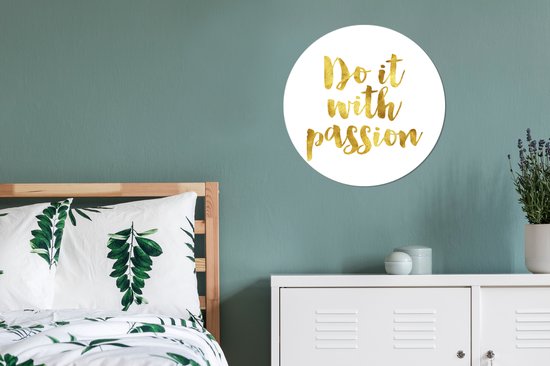 Texte de motivation sur fond blanc Sticker mural cercle mural 80x80 cm / cercle papier peint / cercle mural / cercle vivant - autocollant et découpe ronde