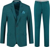 GENTS | Kostuum linnenlook groenblauw Maat 52