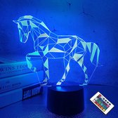 Nachtlampje kinderen paard 3D 16 kleuren