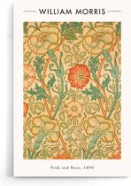 Walljar - William Morris - Pink and Rose - Muurdecoratie - Poster