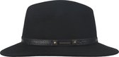 Hatland - Wollen hoed voor heren - Yashvier - Zwart - maat S (55CM)