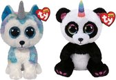 Ty - Knuffel - Beanie Buddy - Helena Husky & Paris Panda