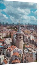 Luchtfoto van de Galatatoren en skyline van Istanbul - Foto op Plexiglas - 60 x 80 cm