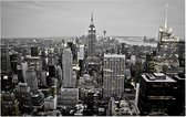 Artistiek beeld van de skyline van New York bij nacht - Foto op Forex - 60 x 40 cm