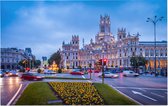 Verkeersdrukte rond het Plaza de Cibeles in Madrid - Foto op Forex - 120 x 80 cm