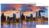 De Chicago skyline onder indrukwekkende wolkenpartij - Foto op Textielposter - 60 x 40 cm